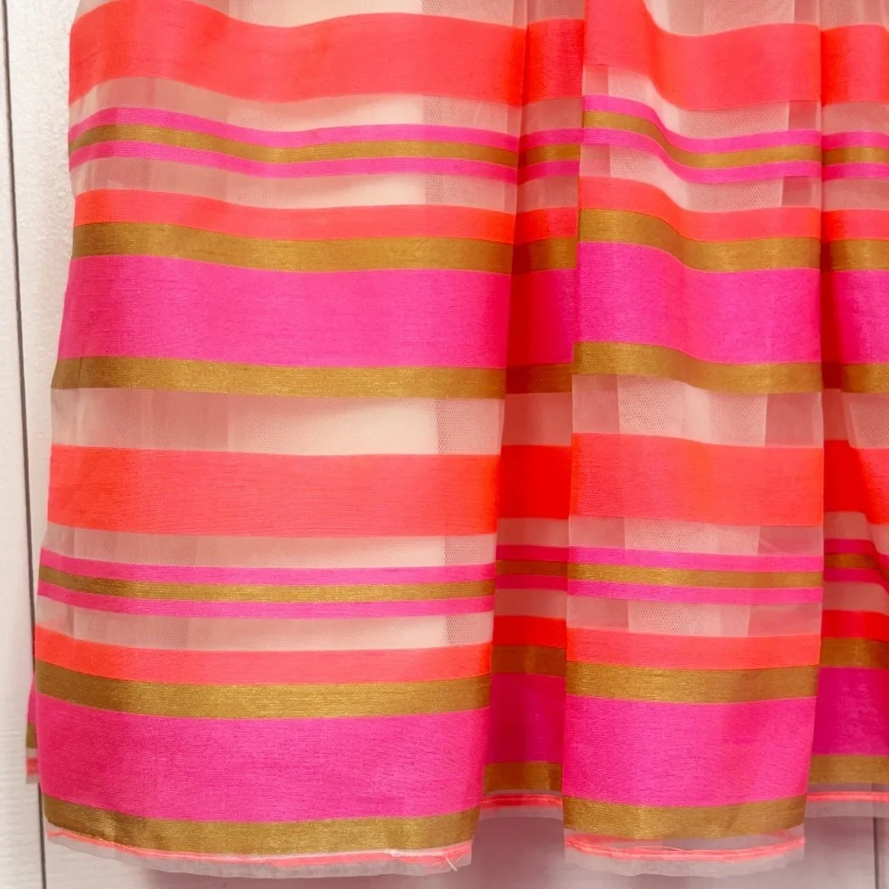 NWT The Children's Place Neon Berry Pink Stripe Sleeveless Dress 16